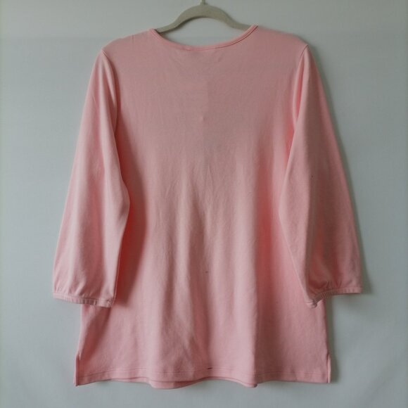 NWT Qucckers Factory Womens Salmon Pink Embellished Embroidered Tassel Top Sz L - Picture 4 of 8